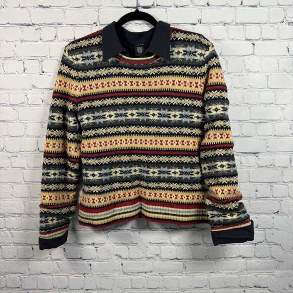 Tangents Layered Crewneck Sweater Size Large